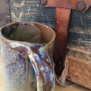 inspiration blue brown textured mug vintage trunk pottery fireweed studio jenn weede
