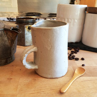 white coffee mug modern farmhouse kitchen pottery ceramic dishes fireweed studio jenn weede