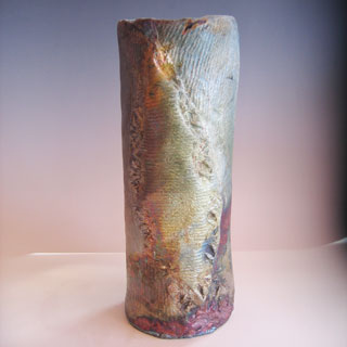 raku canvas textured vase uvapapa pottery fireweed studio jenn weede