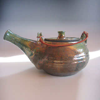 raku copper wire handle teapot pottery uvapapa fireweed studio jenn weede