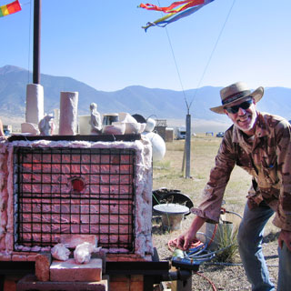 roger fenton firing raku kiln uvapapa Villa Grove San Luis Valley colorado pottery fireweed studio jenn weede